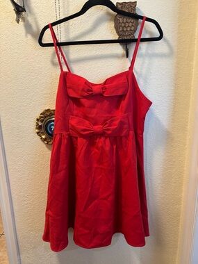 Cupshe Red Bow-Front Mini Dress